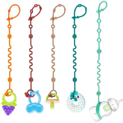 Toy Straps for Baby, 5pcs Adjustable Toy Holder for Stroller