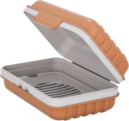 Travel Soap Dish with Lid - Draining Soap Bar Holder- Portable Soap