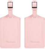 Travelambo Luggage Tags for Suitcases Faux Leather Privacy Protection