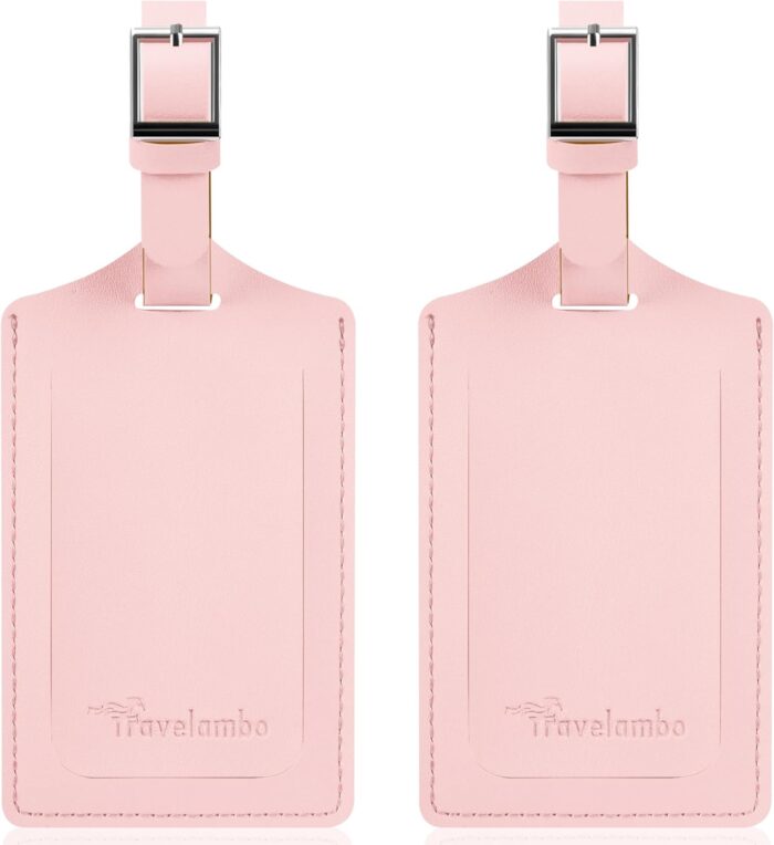 Travelambo Luggage Tags for Suitcases Faux Leather Privacy Protection