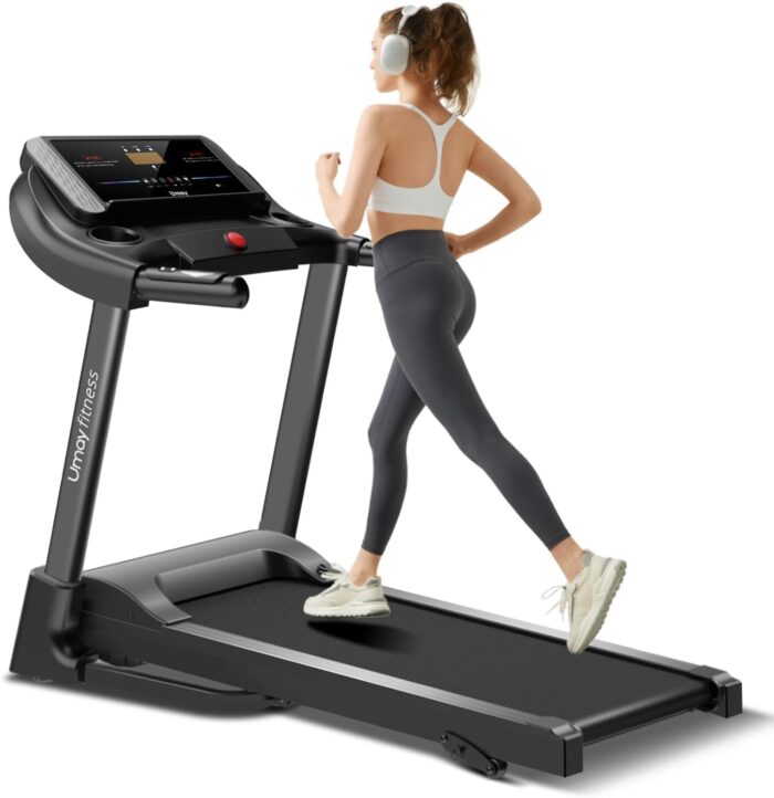 UMAY Fitness Home Folding Incline Treadmill with Pulse