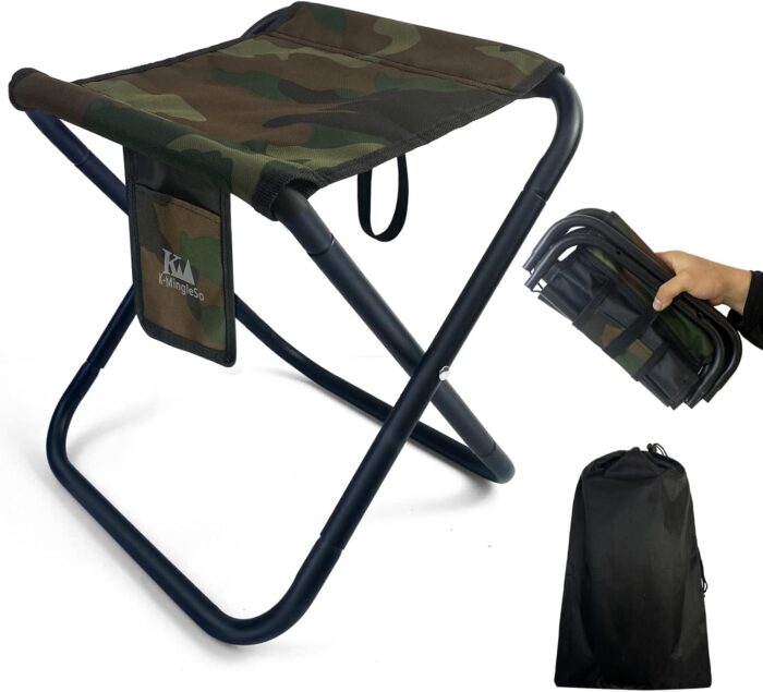 Upgraded Portable Folding Stool, 13 Inch Camping Stool for Adults