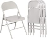 VECELO Metal Folding Chairs 4 Pack, Double Hinged Steel Frame Easy