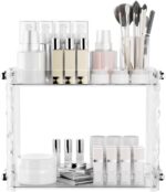 Vanity Wall Mounted & Countertop Makeup Organizer,Cosmetic & Skincare