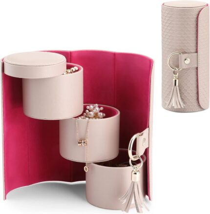Vlando Viaggio Small Jewelry Case Box, Travel Essential Accessories