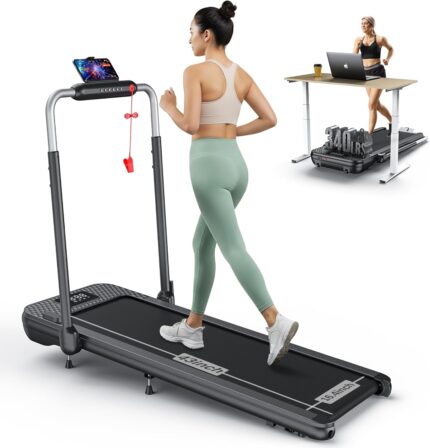 WELLFIT [340+ lbs Capacity] Foldable Walking Pad Treadmill