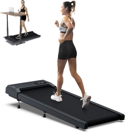 WELLFIT Walking Pad Treadmill with 10% Incline, Under Desk