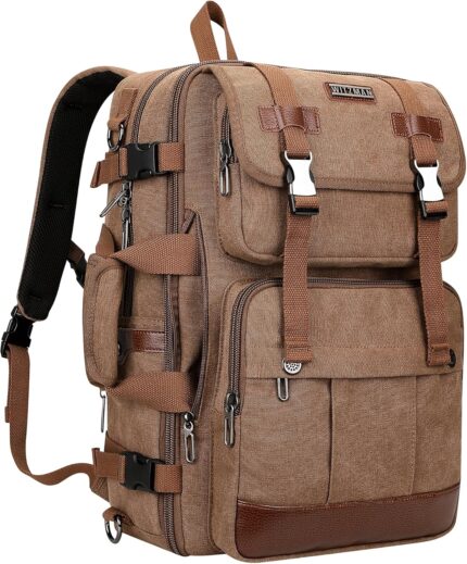 WITZMAN Canvas Travel Backpack for Men Large Laptop Backpack Fit 17