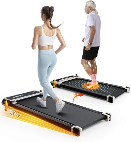 Walking Pad with Incline, Under Desk Treadmill, 2 in 1 Foot