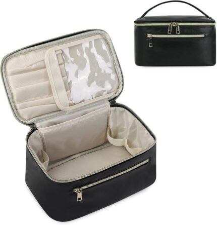 Wandering Nature Makeup Bag, Travel Make Up Organizer Cosmetic Brush