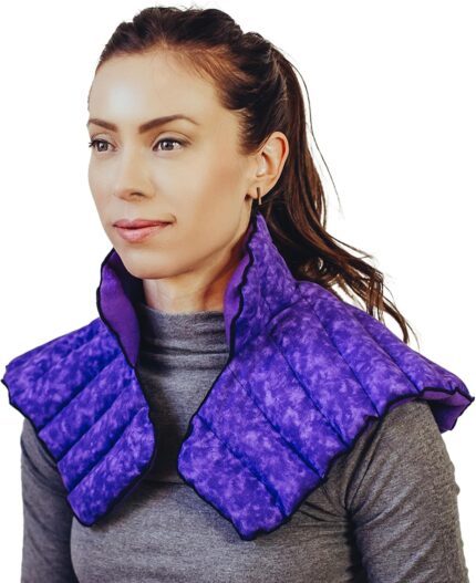 Weighted Microwavable Neck and Shoulder Wrap – Moist Heat Pack for