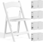 White Folding Chairs 60 Pack, Comfortable Resin Chairs, Folding Chairs