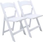 White Resin Folding Chair with Cushion & Backrest,700LB Weight