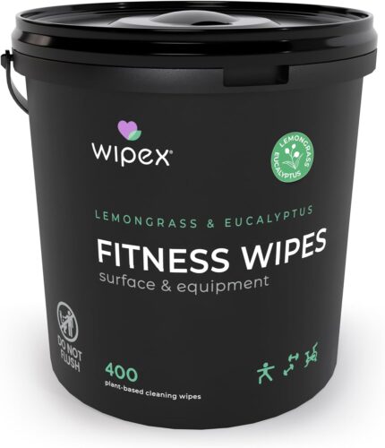 Wipex Gym Wipes Fitness Equipment Wipes, Plant-Based Cloth -