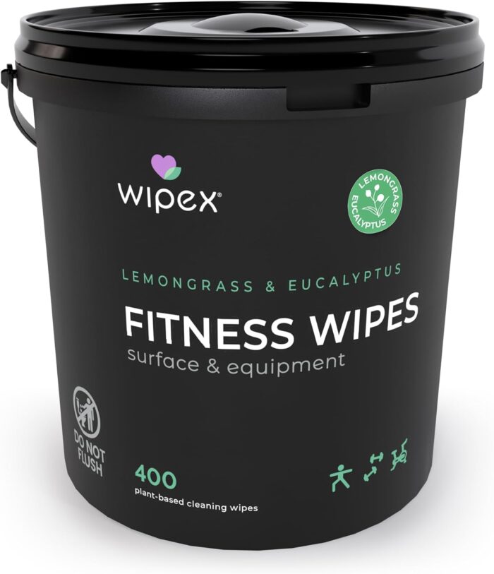 Wipex Gym Wipes Fitness Equipment Wipes, Plant-Based Cloth -