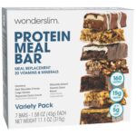 WonderSlim Meal Replacement Protein Bar, Variety Pack, 15g Protein, 20