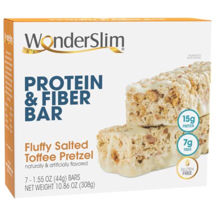WonderSlim Protein & Fiber Bar, Salted Toffee Pretzel, 15g Protein, 7g