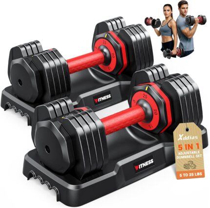 XDDIAS Adjustable Dumbbells Set of 2-25LB/55LB Dumbbells Set
