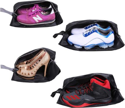 YAMIU Travel Shoe Bags Set of 4 Waterproof Nylon with Zipper for Men &