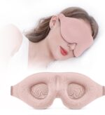 YIVIEW Sleep Mask for Side Sleeper, Complete Light Blocking 3D Pink