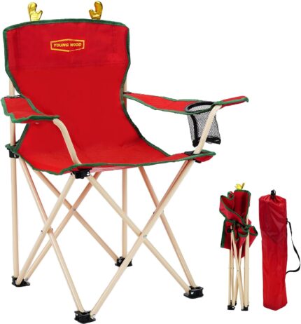 YOUNG WOOD Portable Camping Chair Beach Chair Outdoor Foldable Chair,