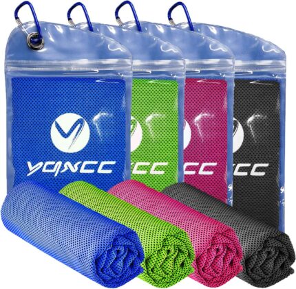 YQXCC 4 Pack Cooling Towel (47"x12") Ice Towel for Neck, Microfiber