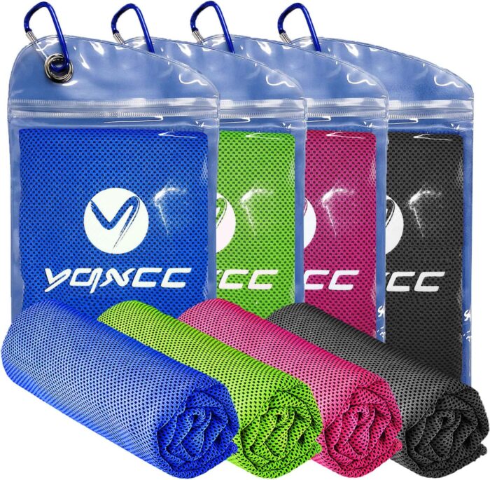 YQXCC 4 Pack Cooling Towel (47"x12") Ice Towel for Neck, Microfiber