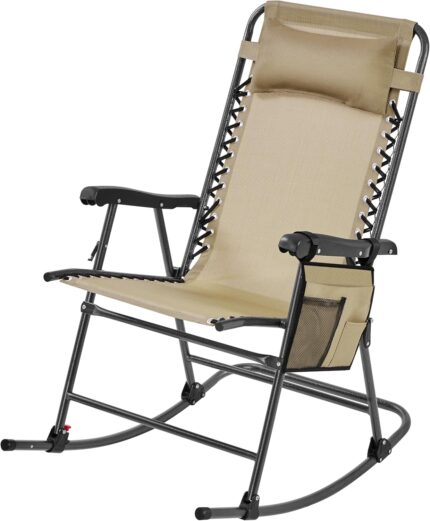 Yaheetech 26in Rocking Chair Outdoor Zero Gravity Folding Chairs