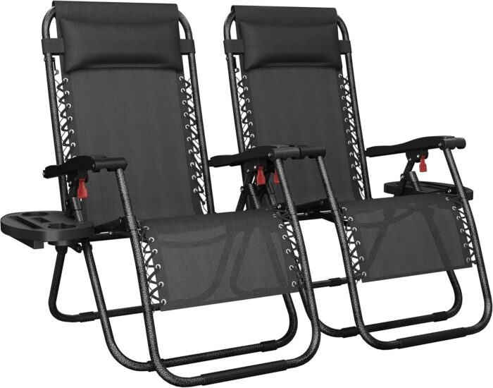 Yaheetech Zero Gravity Recliners Outdoor Adjustable Folding Reclining