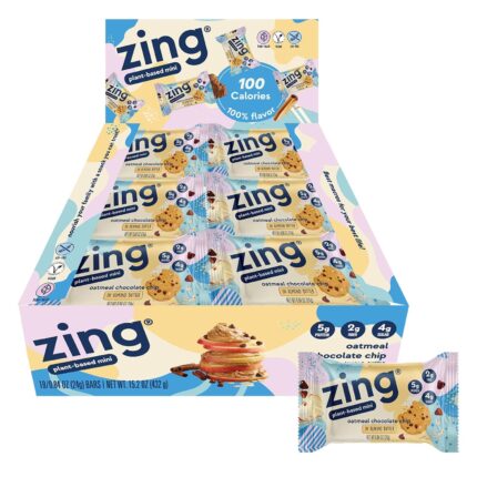 Zing Oatmeal Chocolate Chip Kids Protein Bars, Gluten Free 100 Calorie