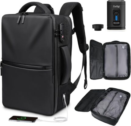 Zurligi Air Vacuum Backpack for Travel - 50L Expandable Carry On