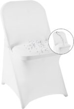 magalo 12 Pack White Spandex Folding Waterproof Chair Cover, Stretch