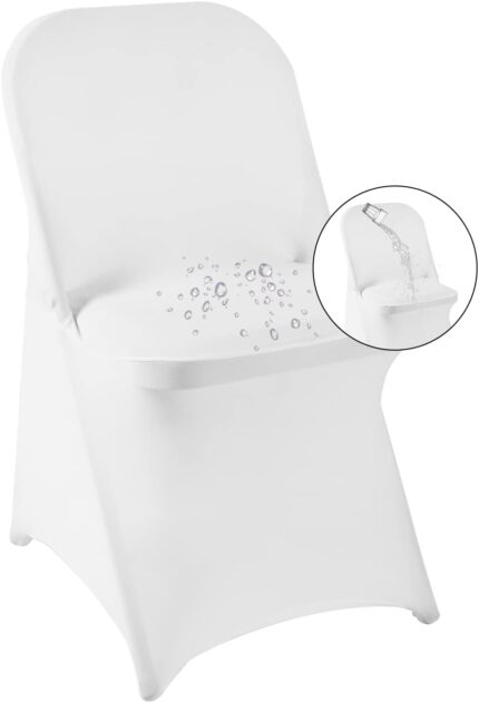magalo 12 Pack White Spandex Folding Waterproof Chair Cover, Stretch