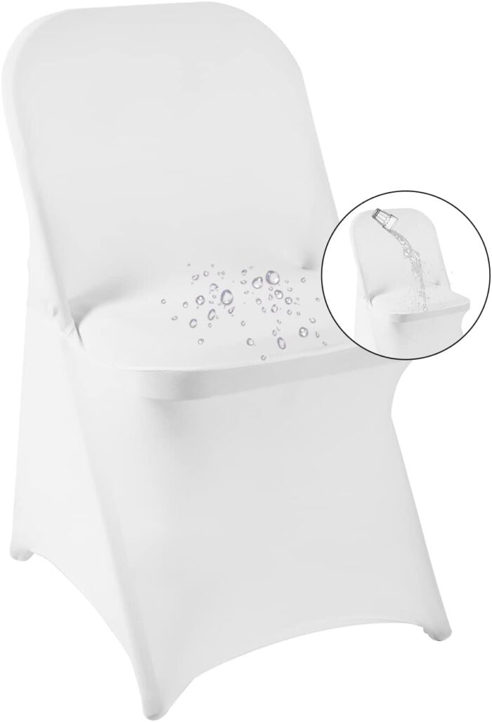 magalo 12 Pack White Spandex Folding Waterproof Chair Cover, Stretch