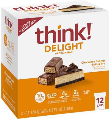 think! Delight Protein Bars, Gluten Free Snack - Chocolate Peanut