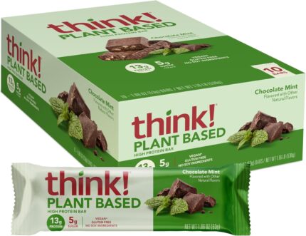 think! Vegan/Plant Based High Protein Bars - Chocolate Mint, 13g