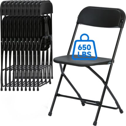 100 PCS Plastic Folding Chair, Portable Commercial Chair, 450 LB