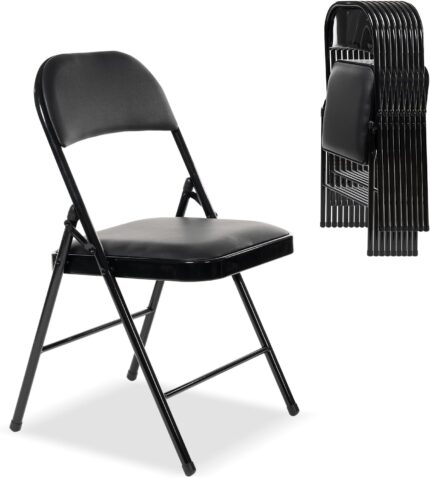 100 Pack Folding Chairs with Padded Seats, Padded Folding Chair with