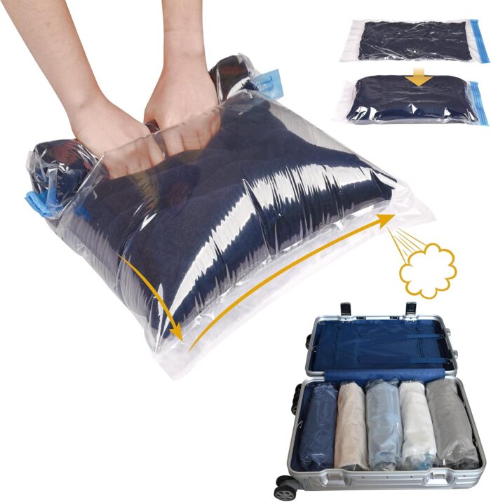 15 Compression Bags for Travel, Roll Up Space Saver Bags for Travel,