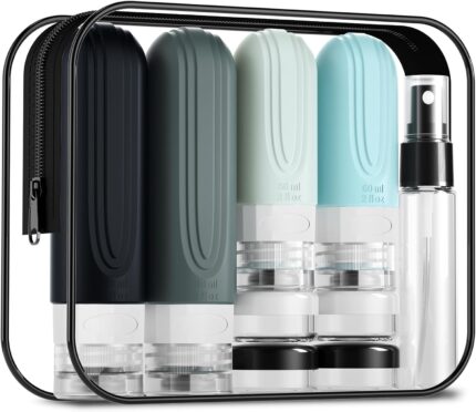 16 Pack Travel Bottles for Toiletries, TSA Approved Silicone Travel