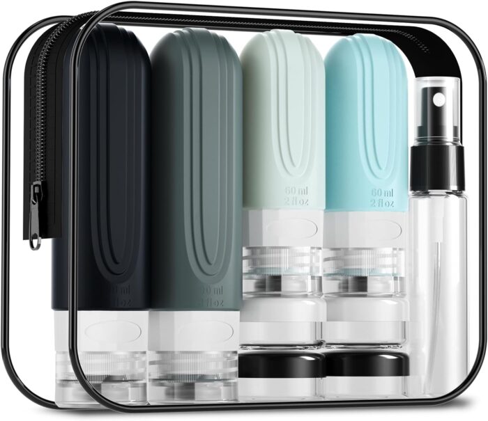 16 Pack Travel Bottles for Toiletries, TSA Approved Silicone Travel