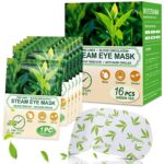 16 Packs Steam Eye Masks for Dry Eyes, Green Tea Warm Eye Mask, Relief