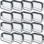 16 Pieces Clear Makeup Bags Bulk, TSA Approved Toiletry Bag for Travel