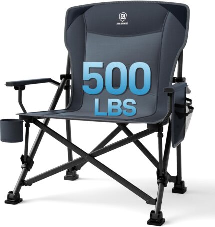 EVER ADVANCED Oversized Folding Camping Chair for Adults, Heavy Duty