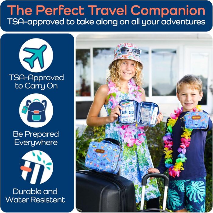 KeepGoing Travel First Aid Kit for Kids – 130 Pc. for Car, Home,