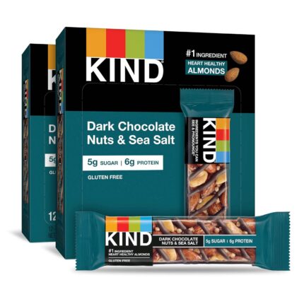 KIND Snack Bars, Dark Chocolate Nuts & Sea Salt, 5g Sugar 6g Protein,