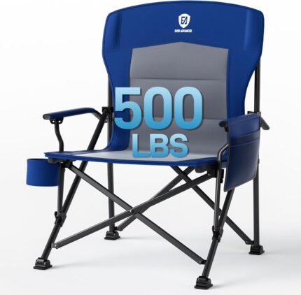 EVER ADVANCED Oversized Folding Camping Chair for Adults, Heavy Duty