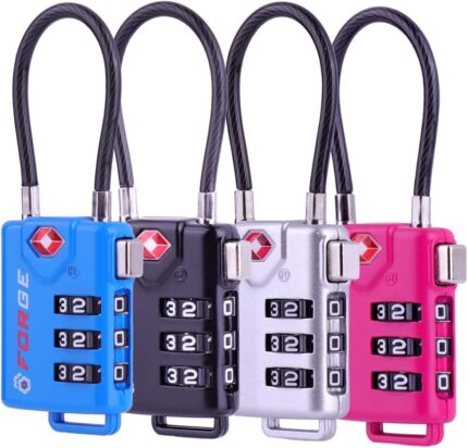 TSA Approved Cable Luggage Locks, Re-settable Combination with Alloy