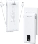 Charmast Portable Charger with Built-in Cables & Wall Plug, 10000mAh