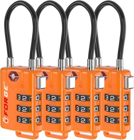 TSA Approved Cable Luggage Locks, Re-settable Combination with Alloy